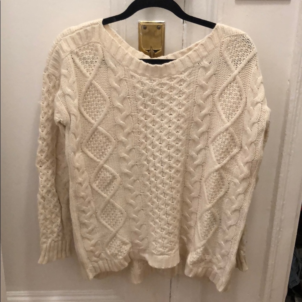 Madewell knit cream sweater, size M